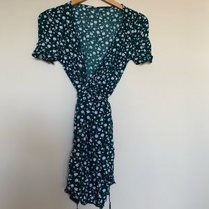 Zaful green wrap dress!